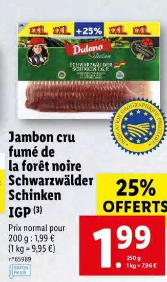 Jambon Cru Fumé De La Forêt Noire Schwarzwälder Schinken Igp