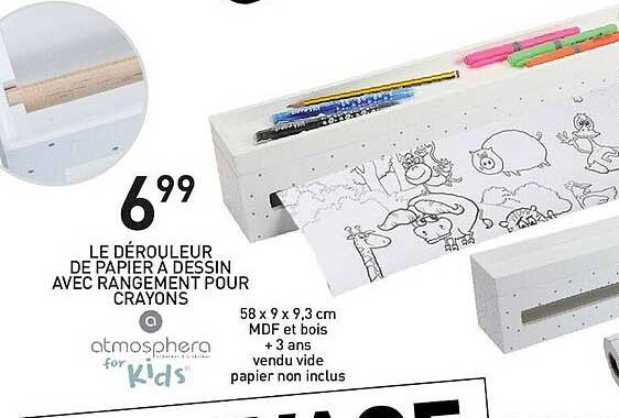 Le Dérouleur De Papier Dessin Avec Rangement Pour Crayons