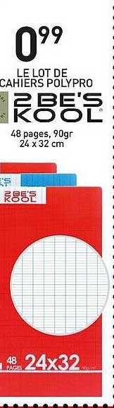 le lot de cahiers polypro 2 be's kool