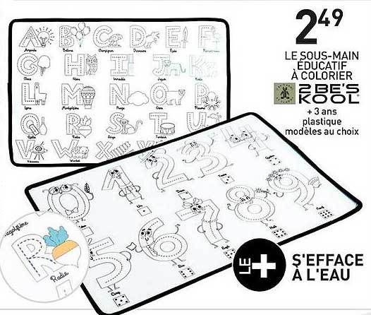 le sous-main éducatif à colorier 2 be's kool