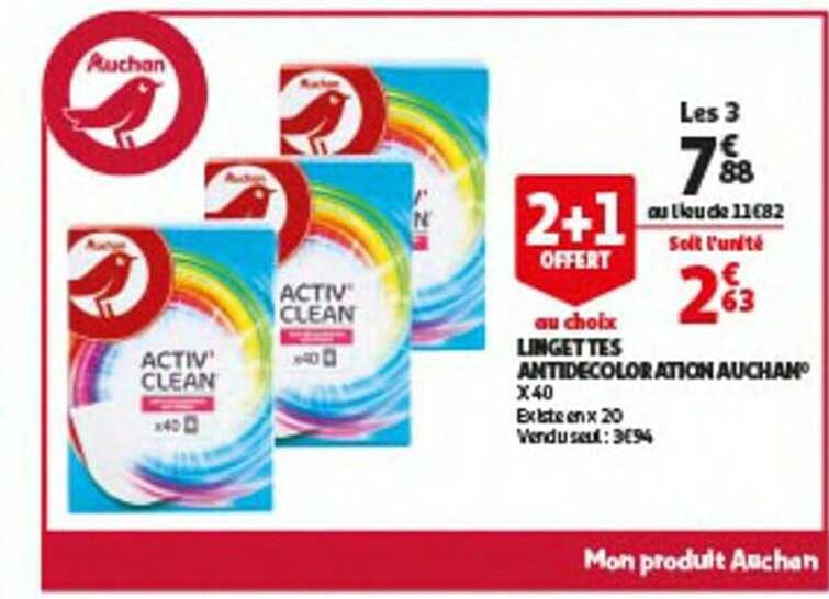 lingettes antidécoloration auchan