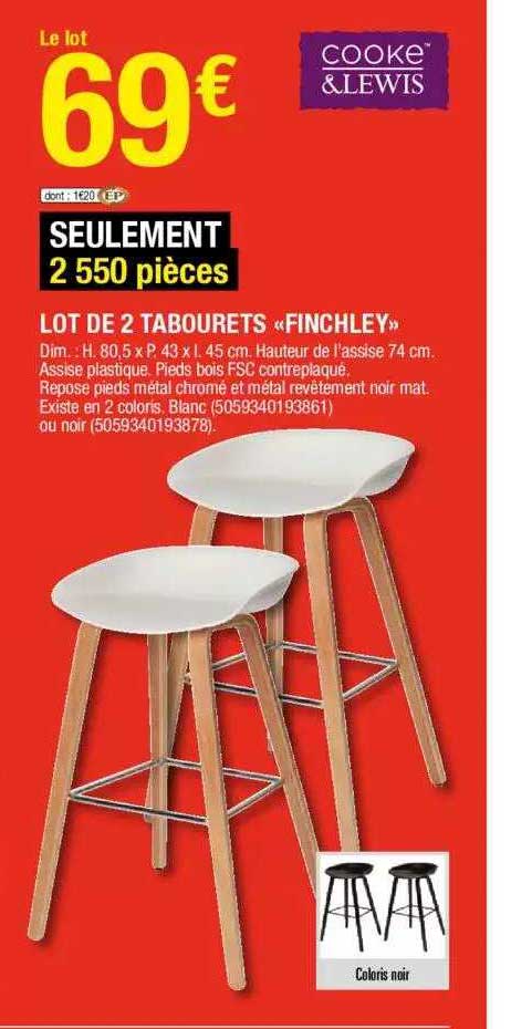 Lot De 2 Tabourets «finchley» Cooke & Lewis
