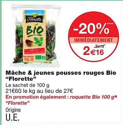 Mâche & Jeunes Pousses Rouges Bio "florette"