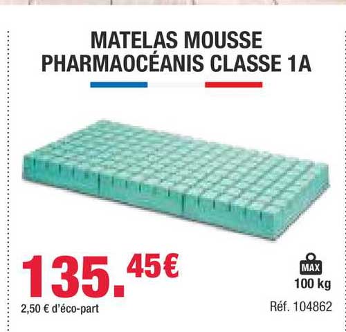 Matelas Mousse Pharmaocéanis Classe 1a