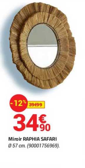 Miroir Raphia Safari