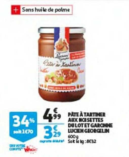 pâte à tartiner aux noisettes du lot et garonne lucien georgelin