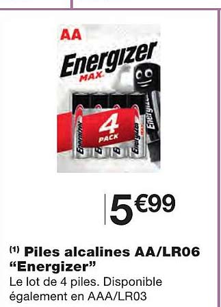 Piles Alcalines Aa-lr06 "energizer"