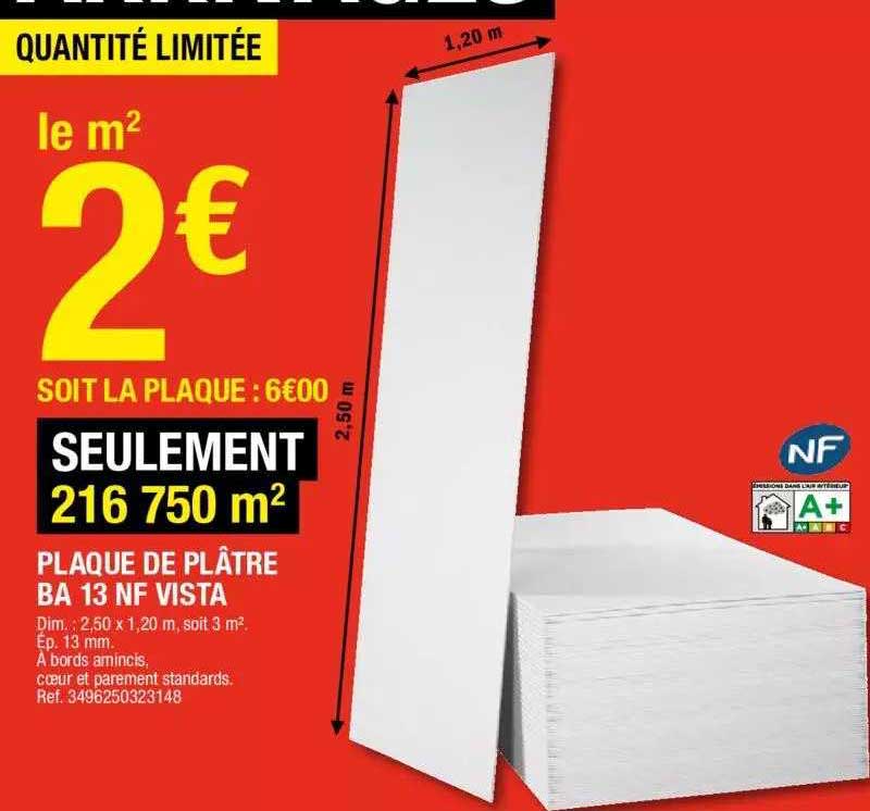 plaque de plâtre ba 13 nf vista