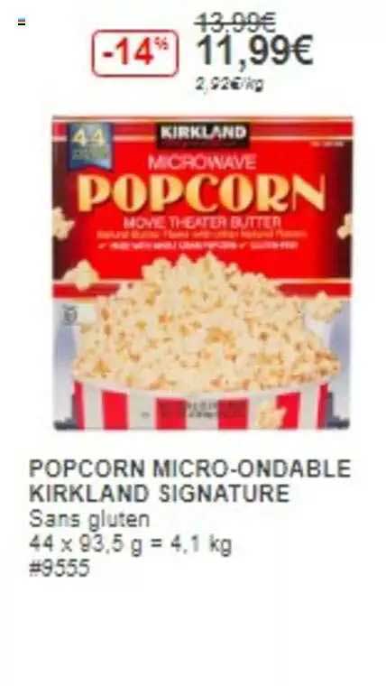 popcorn micro-ondable kirkland signature