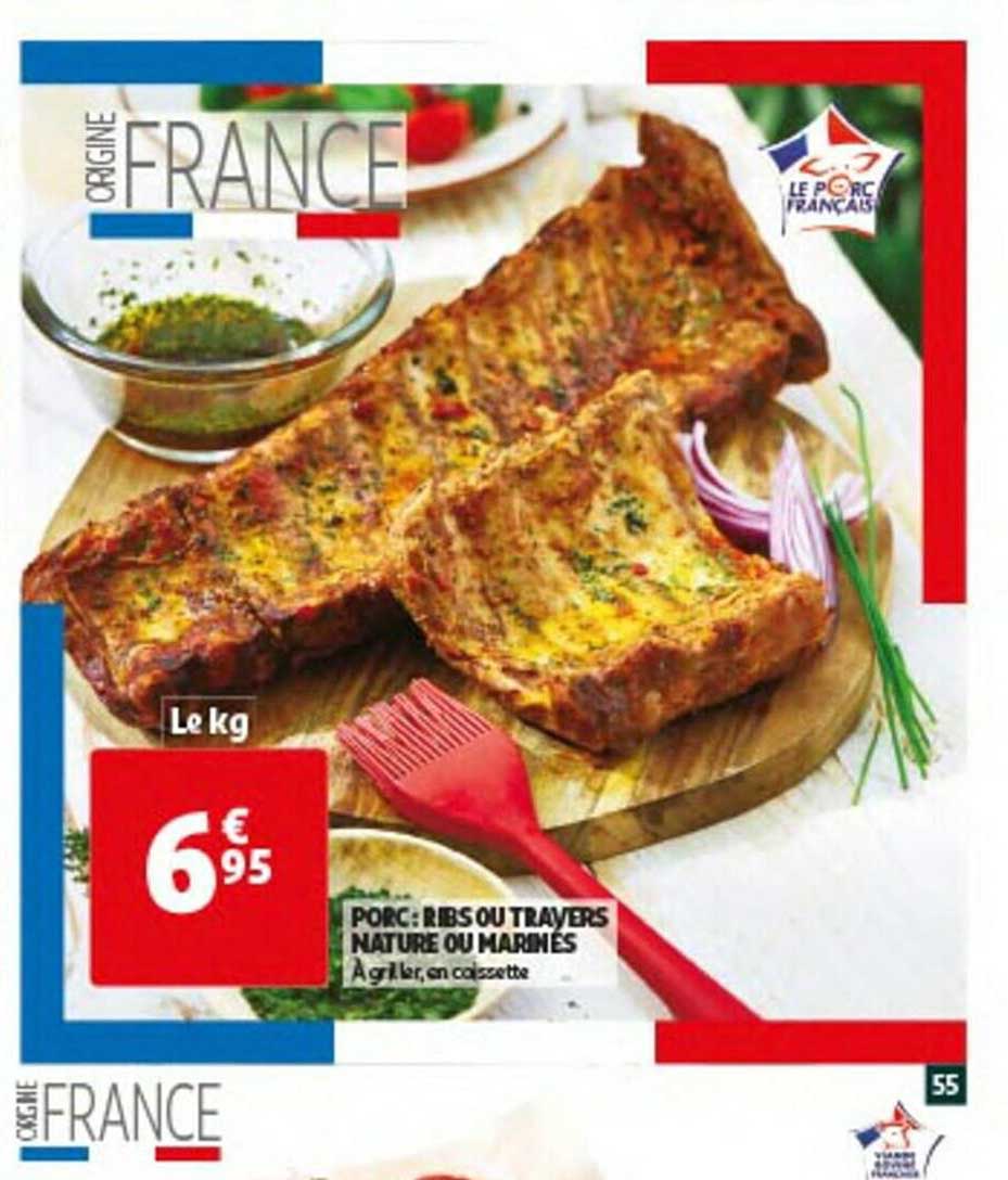 Porc : Ribs Ou Travers Nature Ou Marinés