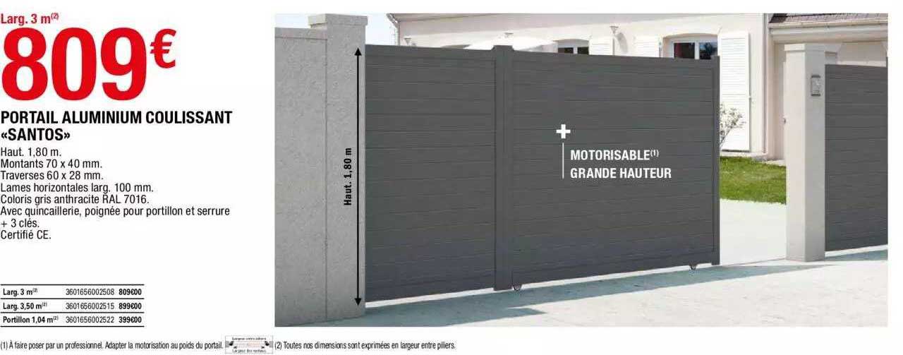 Portail Aluminium Coulissant "santos"