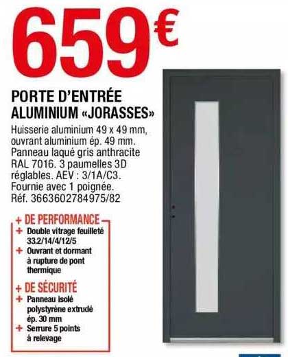 porte d'entrée aluminium «jorasses»