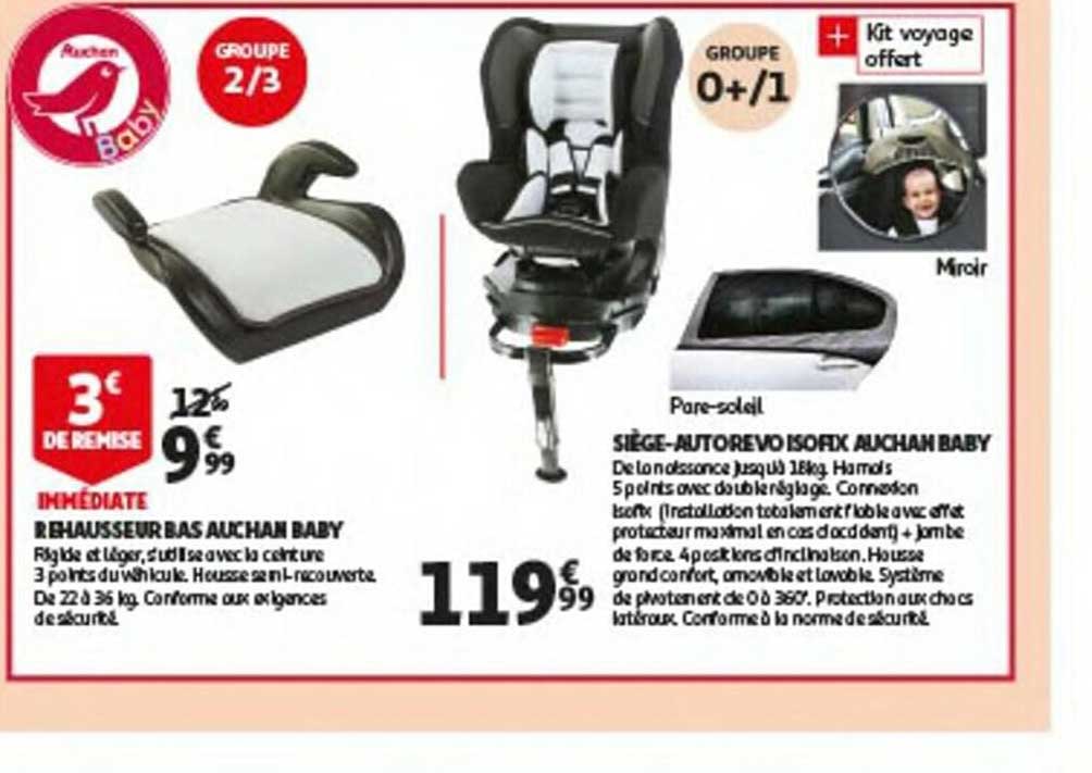 Rehausseur Bas Auchan Baby, Siège-autorevo Isofix Auchan Baby