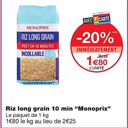 riz long grain 10 min "monoprix"
