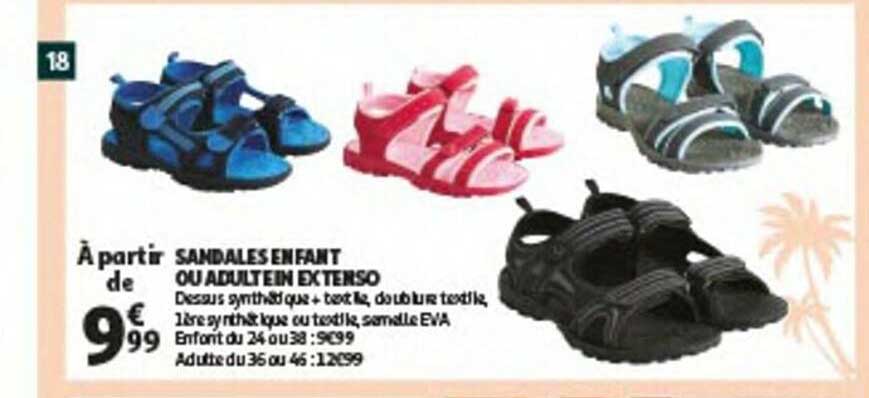 sandales enfant ou adulte in extenso