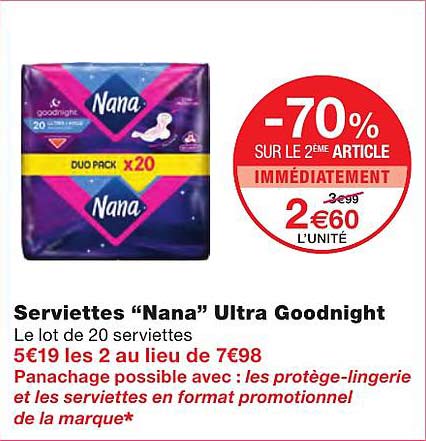 serviettes "nana" ultra goodnight