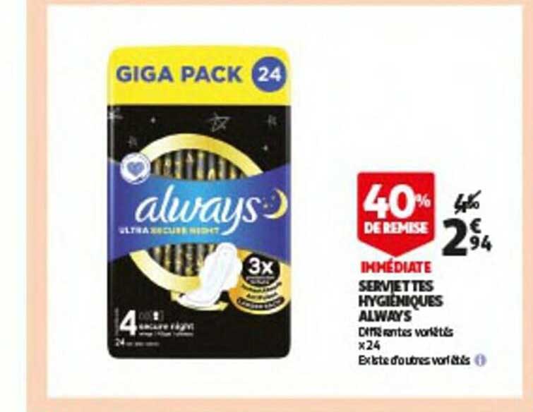 serviettes hygiéniques always