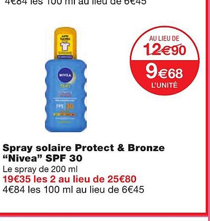 spray solaire protect & bronze "nivea" spf 30