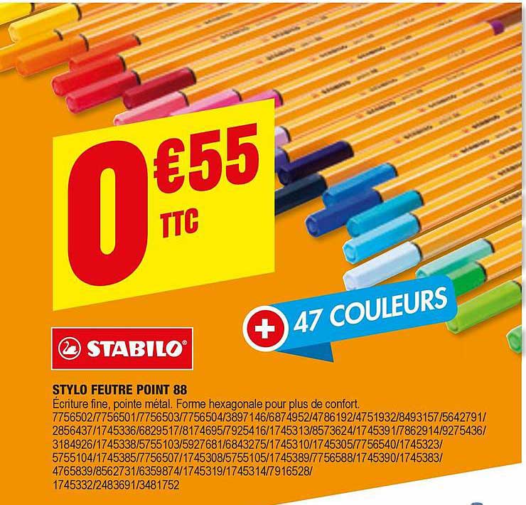 stylo feutre point 88 stabilo
