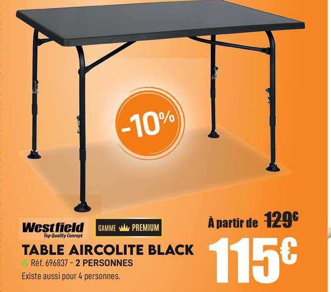 table aircolite black westfield