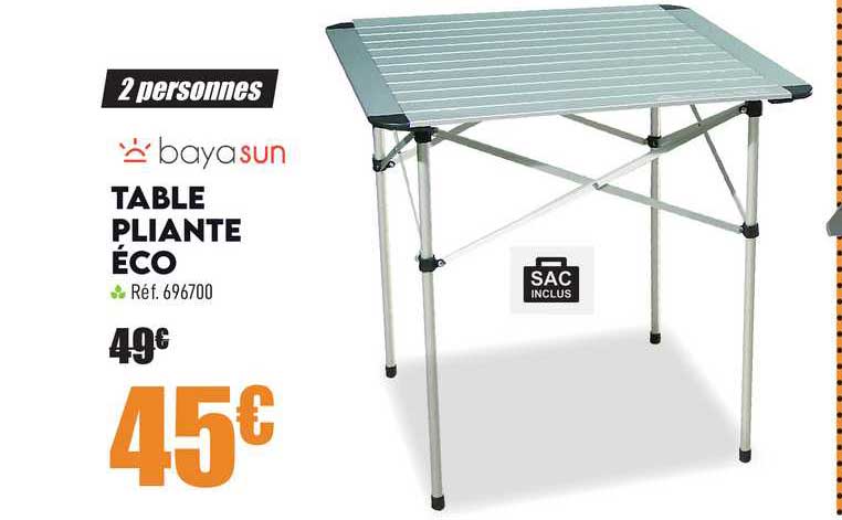 Table Pliante éco Baya Sun