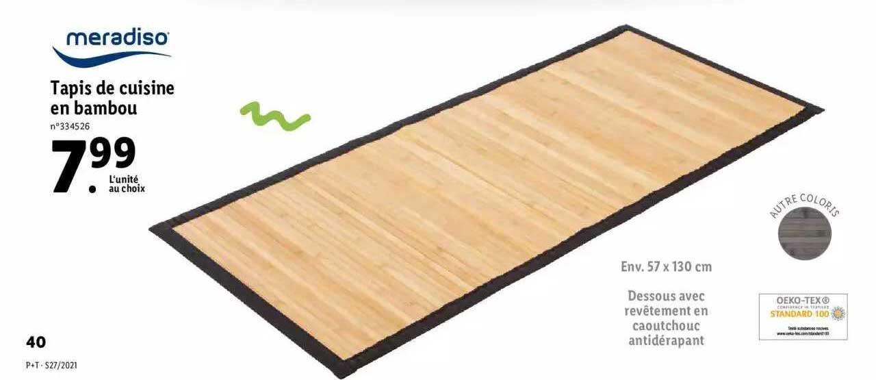 tapis de cuisine en bambou meradiso