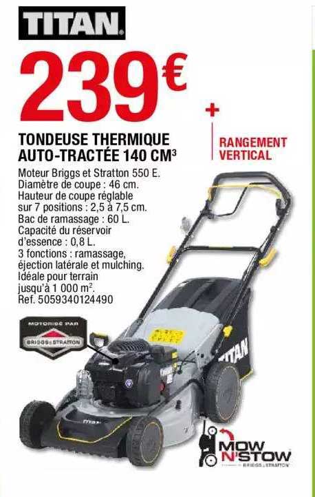 Tondeuse Thermique Auto-tractée 140 Cm3 Titan