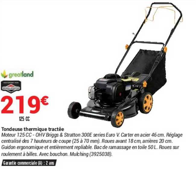 tondeuse thermique tractée greatland