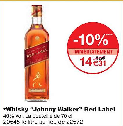 whisky "johnny walker" red label