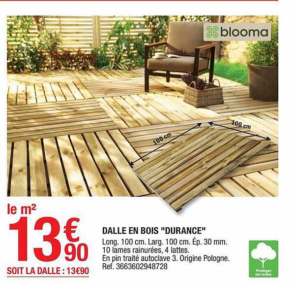 Dalle En Bois "durance" Blooma