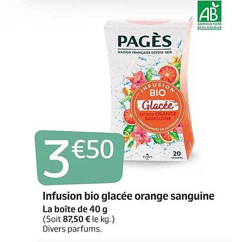 infusion bio glacée orange sanguine