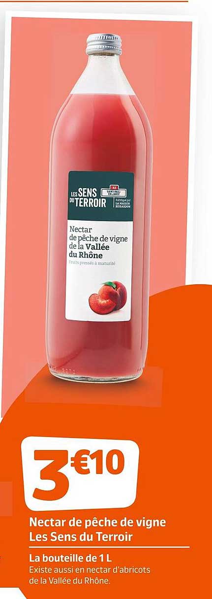 nectar de pêche de vigne les sens du terroir