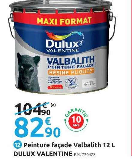 peinture façade valbalith 12l dulux valentine