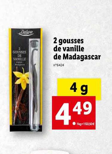 2 gousses de vanille de madagascar