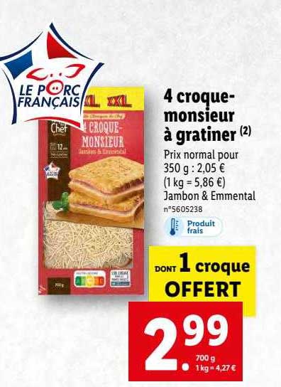 4 croque-monsieur à gratiner
