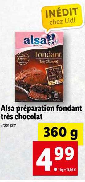 alsa préparation fondant très chocolat