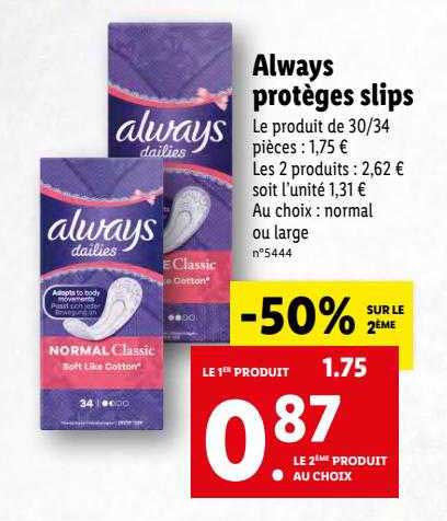 always protèges slips