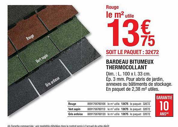 bardeau bitumeux thermocollant