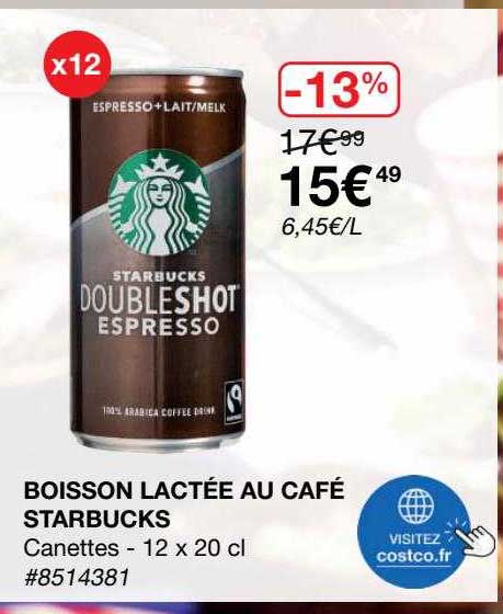boisson lactée au café starbucks