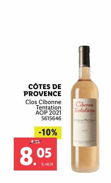côtes de provence clos cibonne tentation aop 2021