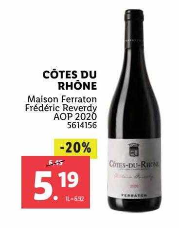 côtes du rhône maison ferraton frédéric reverdy aop 2020