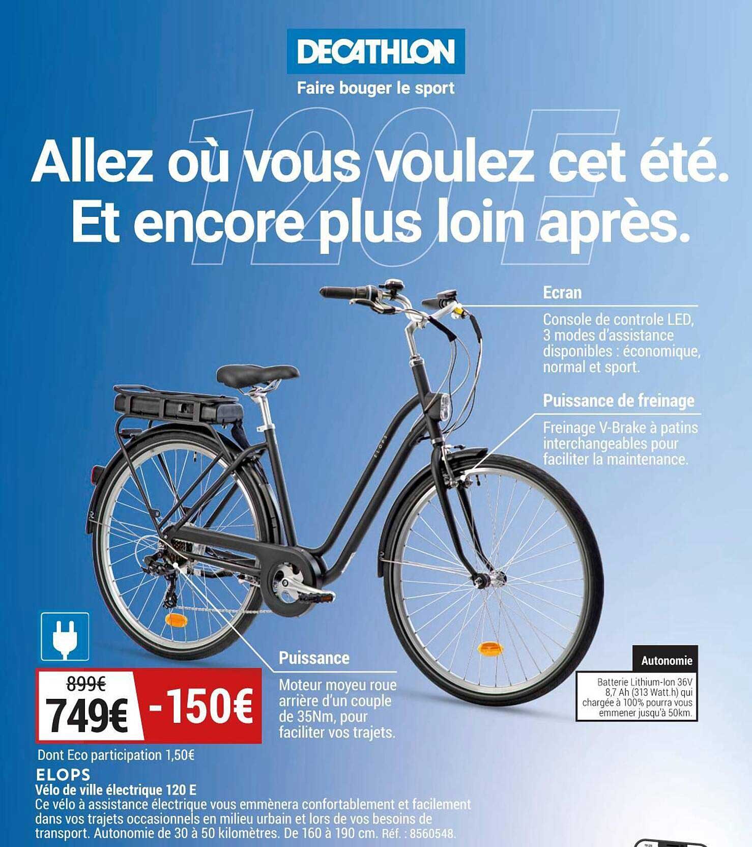 elops vélo de ville électrique 120e
