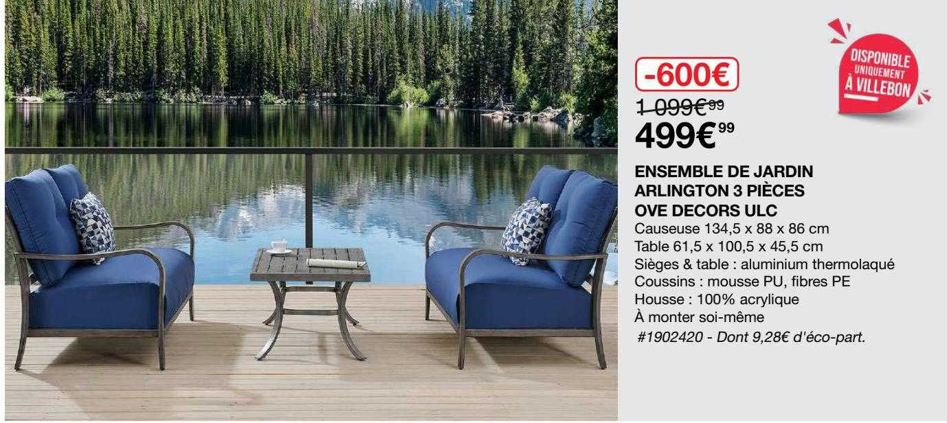 ensemble de jardin arlington 3 pièces ove decors ulc