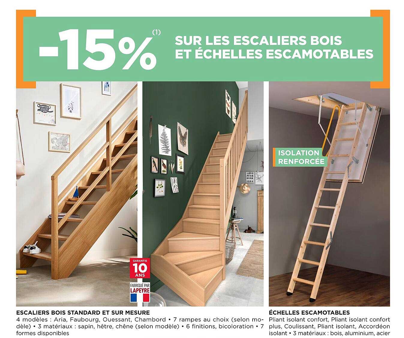 escaliers bois et échelles escamotables