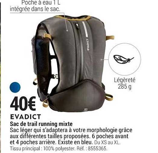 evadict sac de trail running mixte