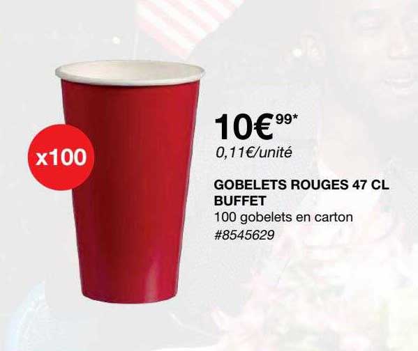 Gobelets Rouge 47 Cl Buffet