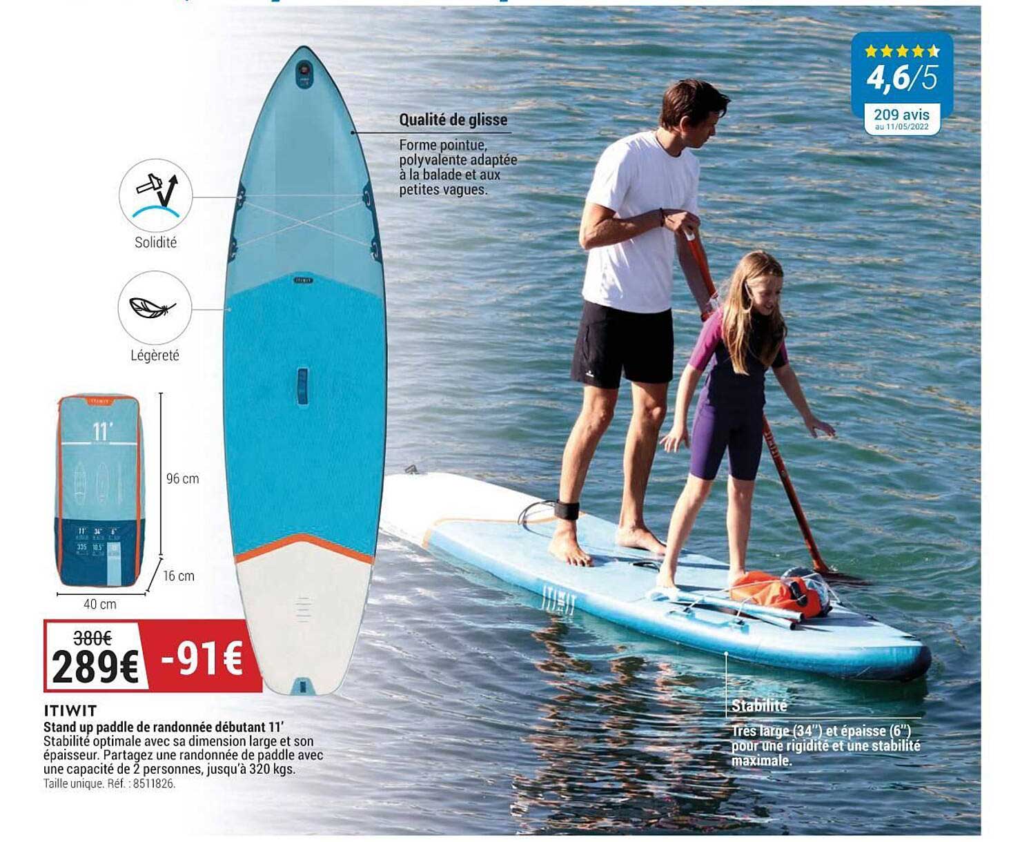 itiwit stand up paddle de randonnée débutant 11'