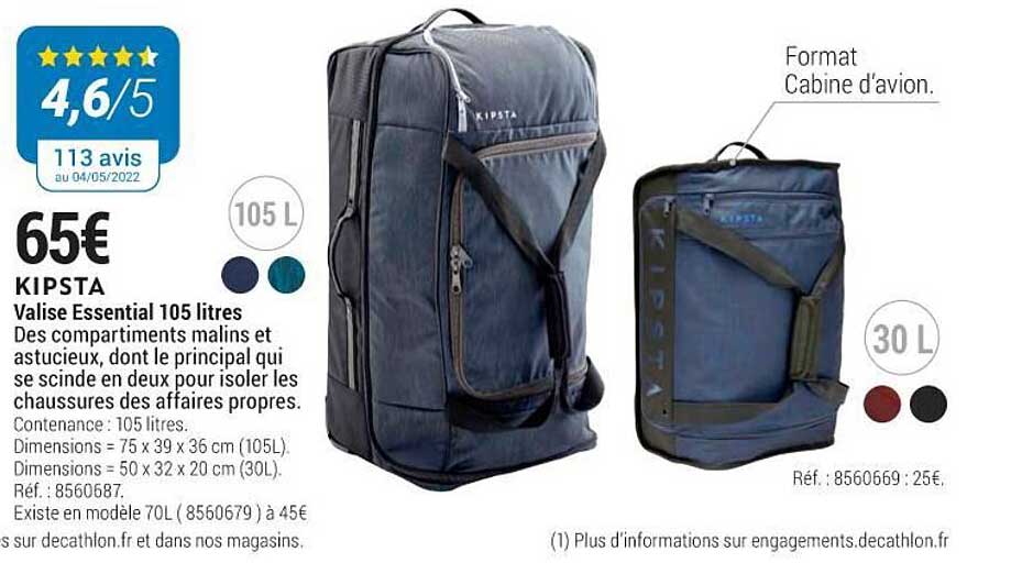 Kipsta Valise Essential 105 Litres