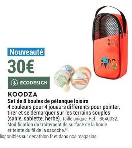 Koodza Set De 8 Boules De Pétanque Loisirs