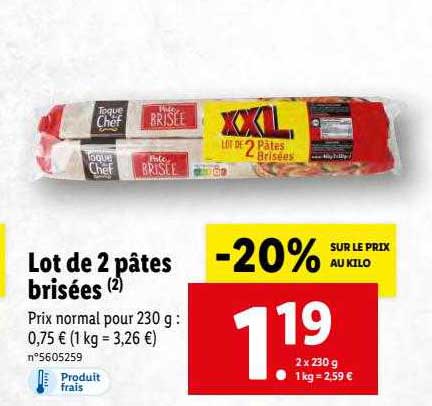 lot de 2 pâtes brisées